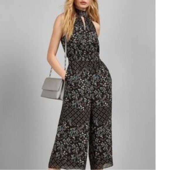 NWT TED BAKER LONDON Marcila Hazel High Neck Wide Leg Floral Jumpsuit Sz 1(S) - Picture 3 of 16